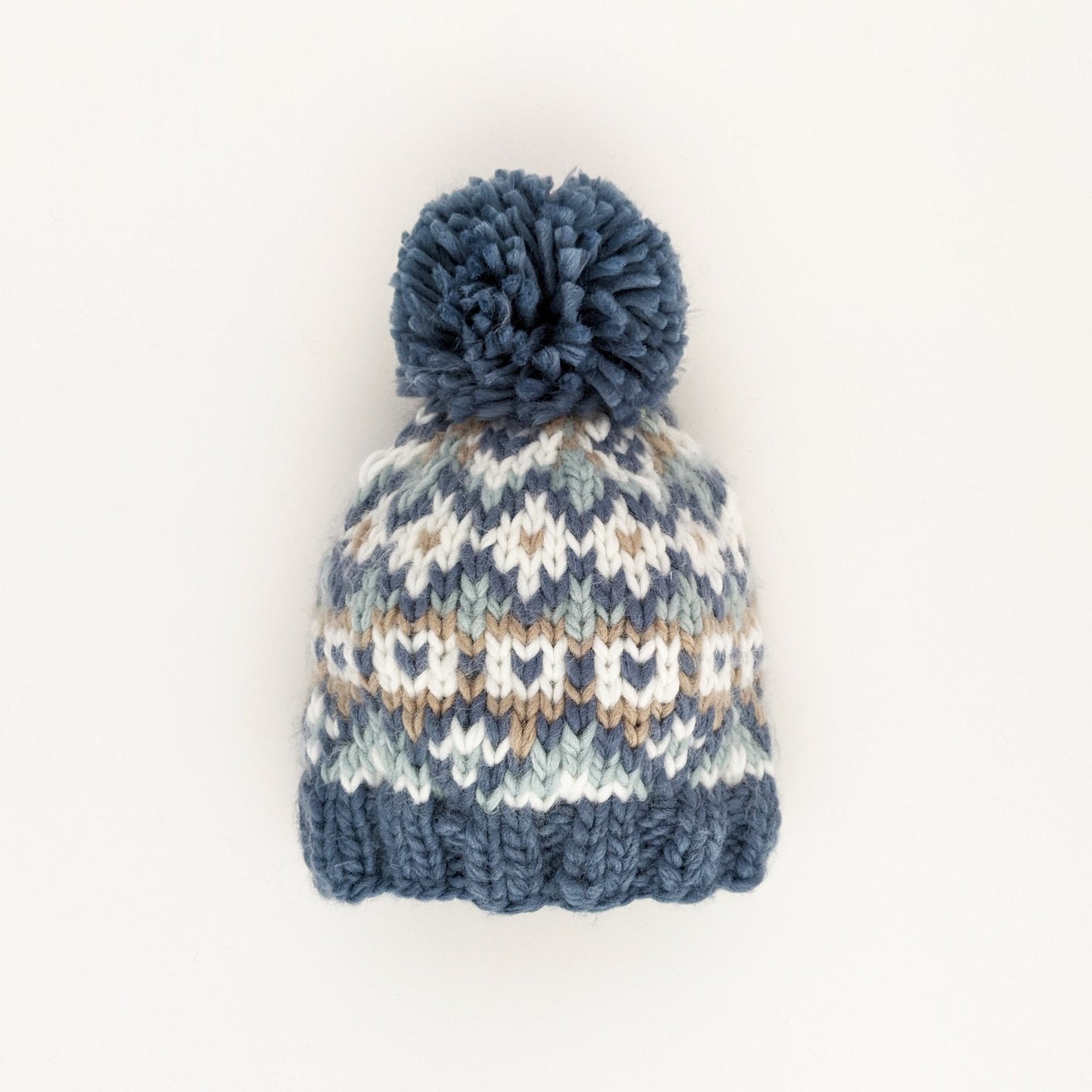Fairisle Slate Knit Beanie Hat