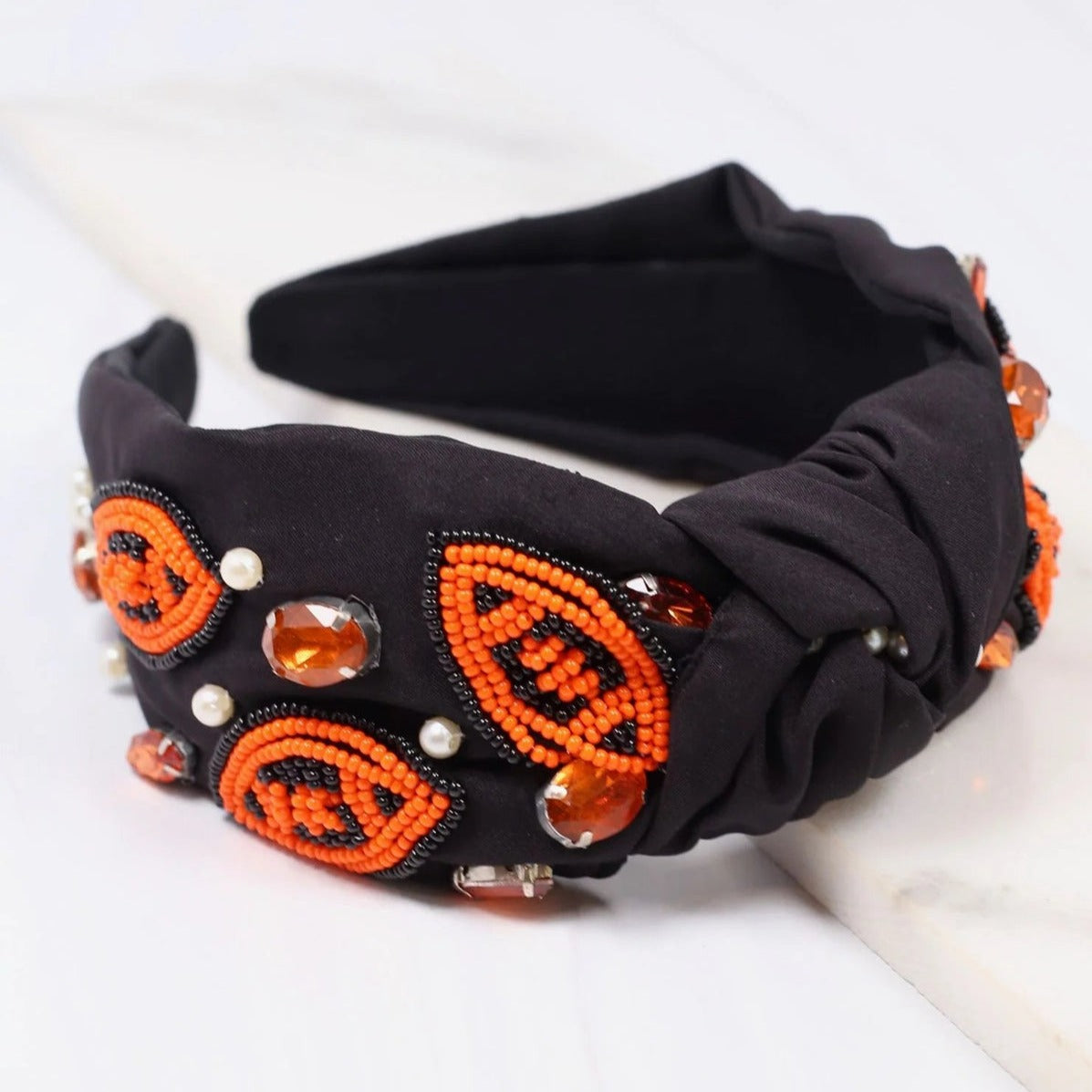 Free Catch Football Headband | Black Orange
