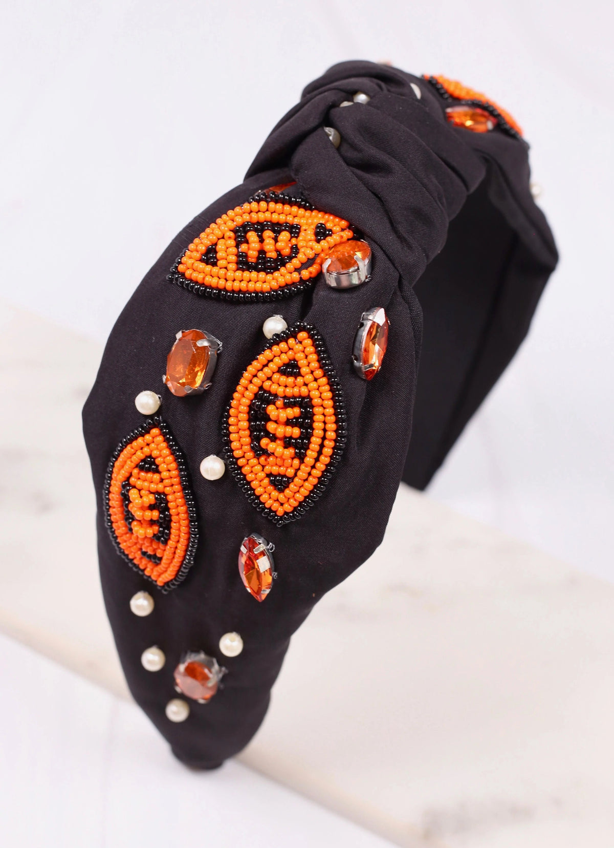 Free Catch Football Headband | Black Orange