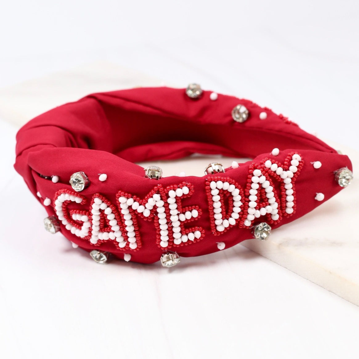 Game Day Embellished Headband | Burgundy