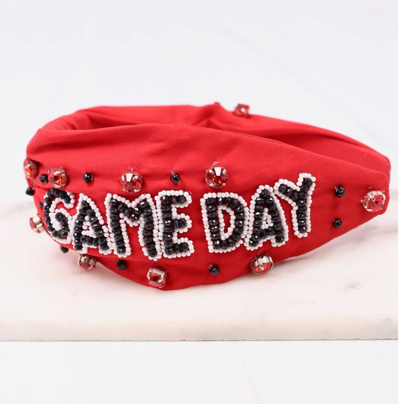Game Day Embellished Headband | Red Black
