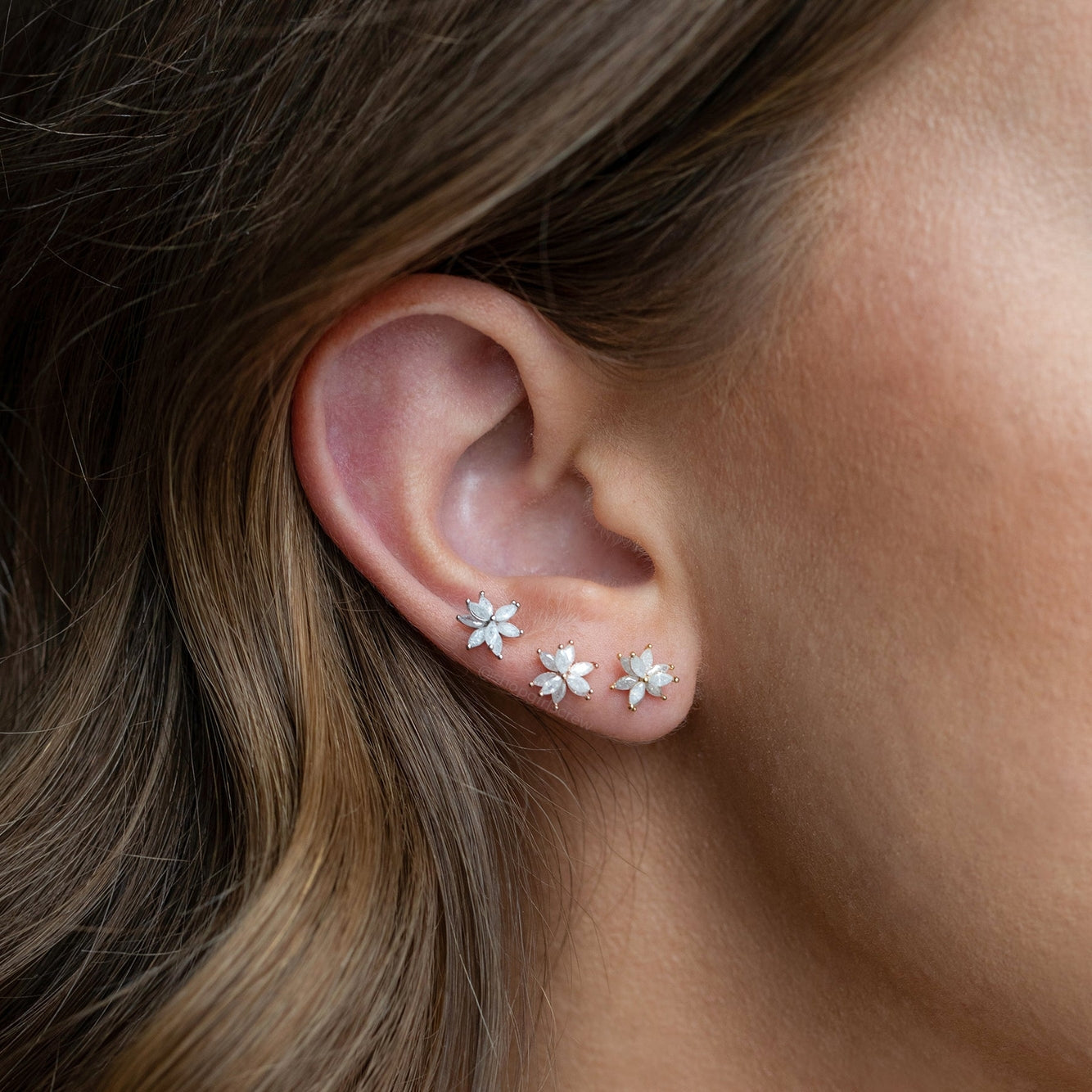 Fairest Floral Studs | Silver