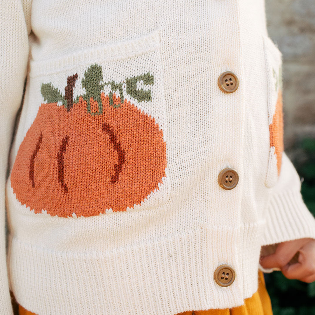 Girls Pocket Sweater | Pumpkin