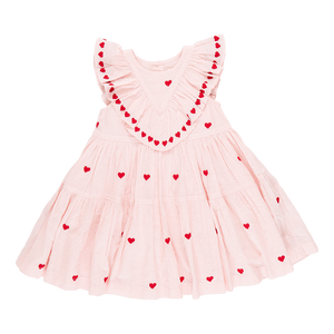 Girls Raphaela Dress | Confetti Heart Embroidery