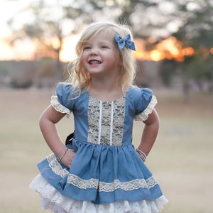 Harvest Wishes Bitty Bow | Dusty Blue
