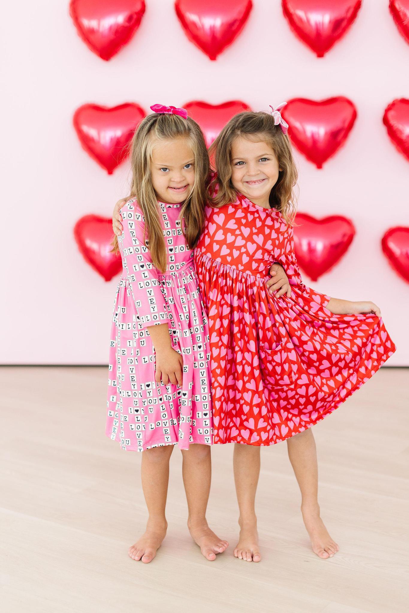 Hearts & Hugs Pocket Twirl Dress - Threadfare Children's Boutique