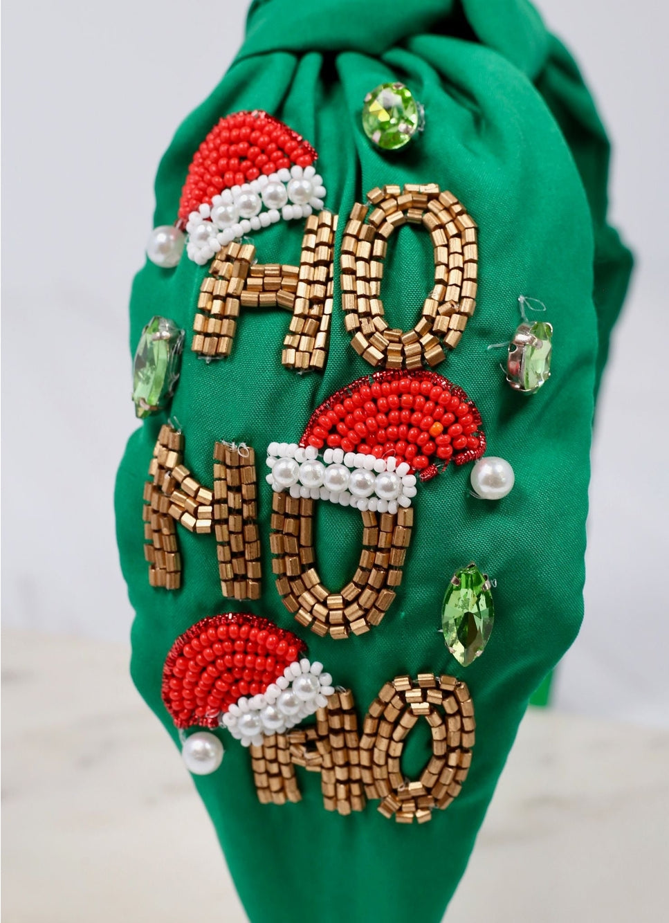 Ho Ho Ho Green Knot Headband'