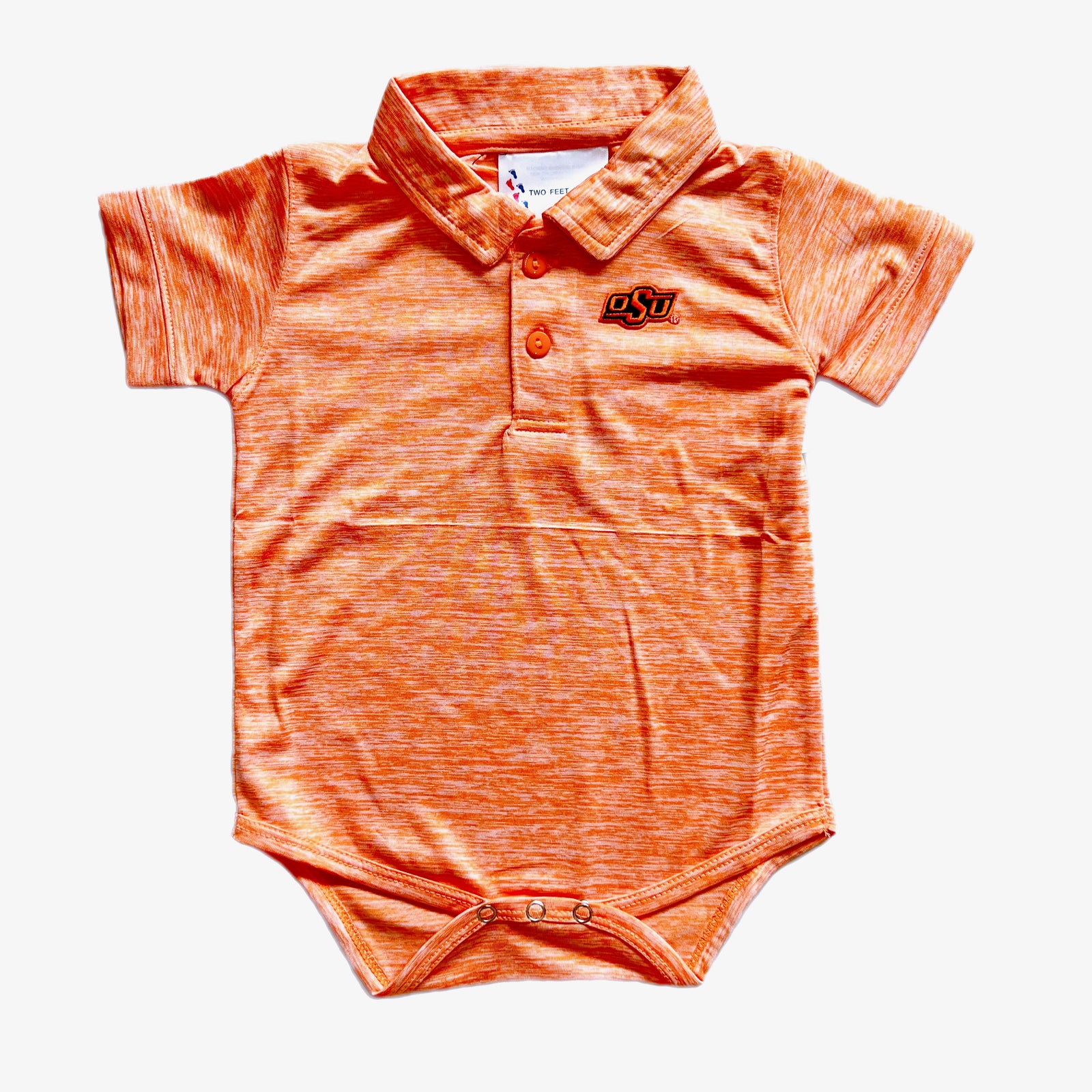 Space Dye Golf Polo Onesie | Oklahoma State Orange