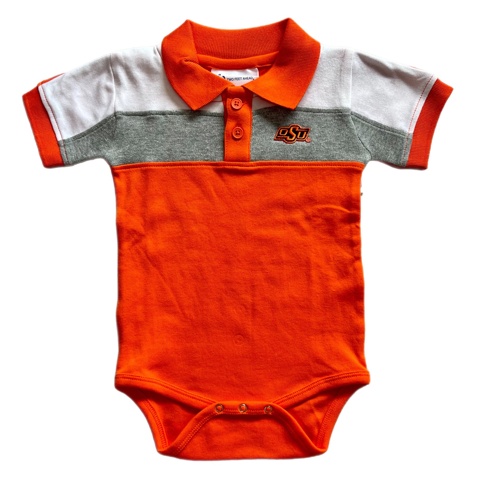 Color Block Polo Onesie | Oklahoma State Orange