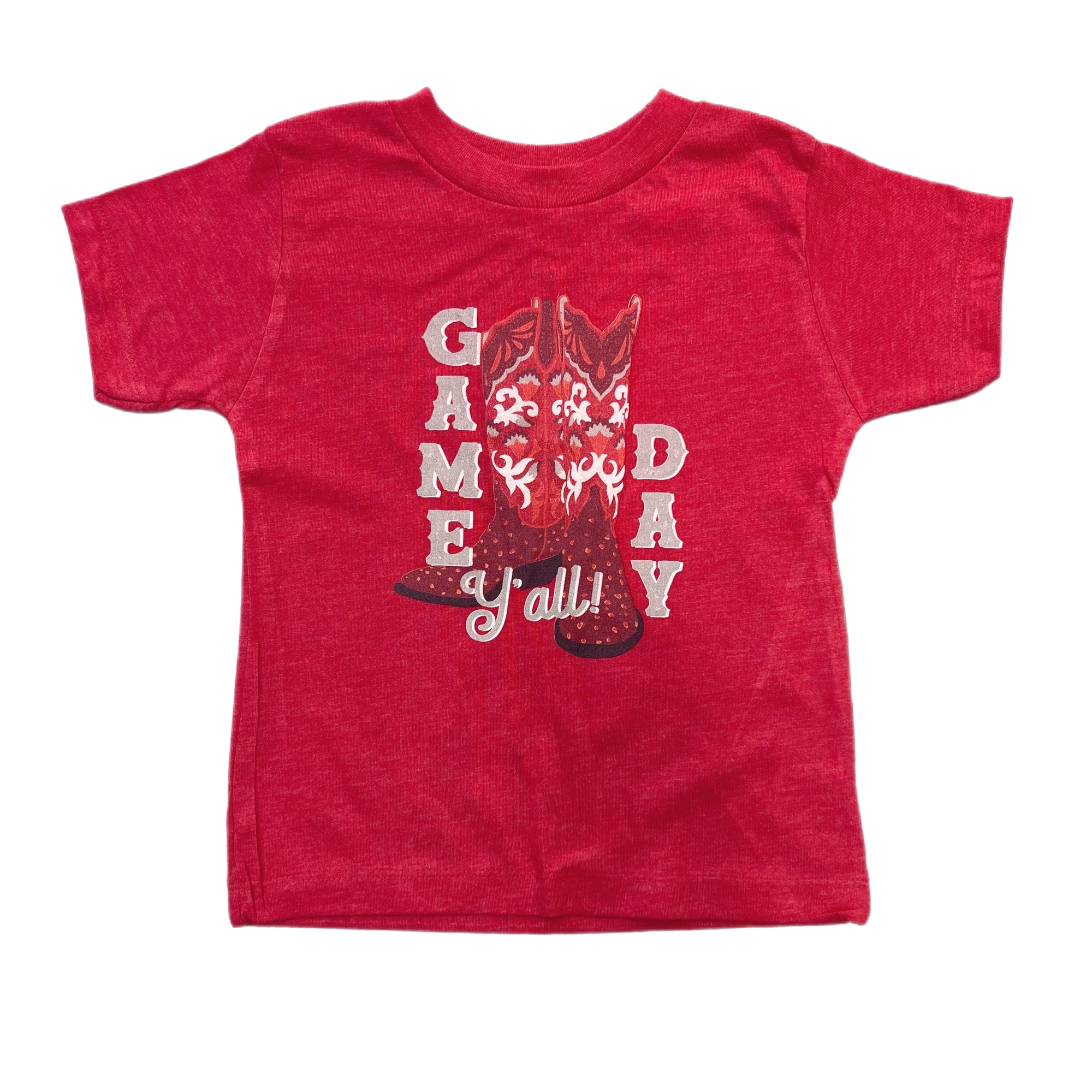 Game Day Y’all Boots Tee | Red and Silver