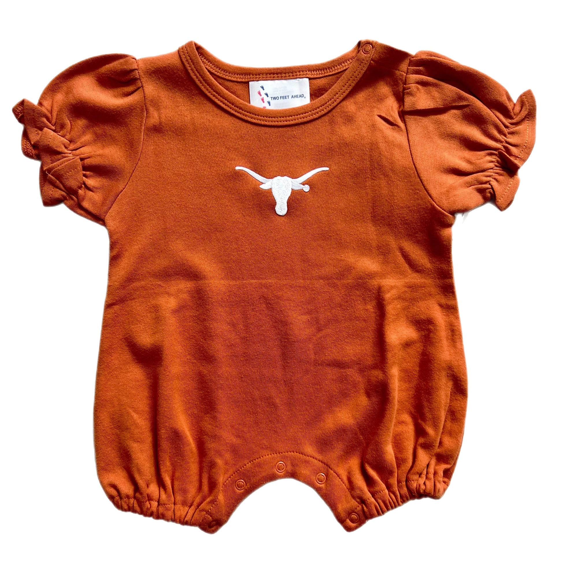 Infant Girls Ruffle Romper | University of Texas Burnt Orange