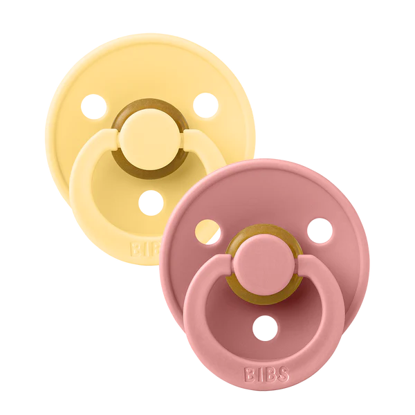Original Colour Natural Latex Pacifier 2 pack | Pale Butter / Dusty Pink