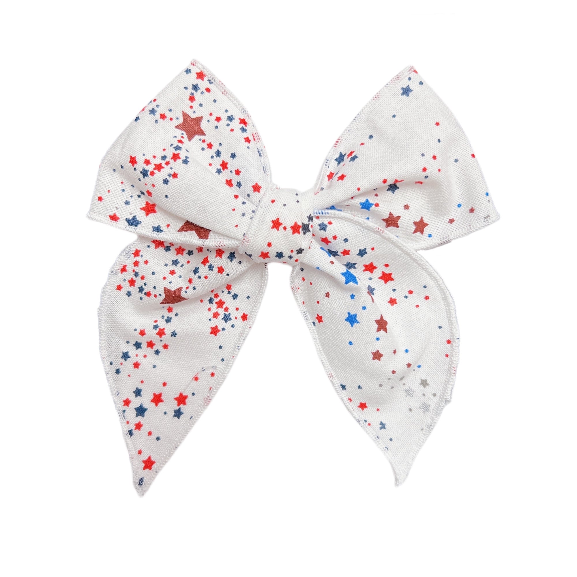 Red White and Blue Star Girl Bow on Clip