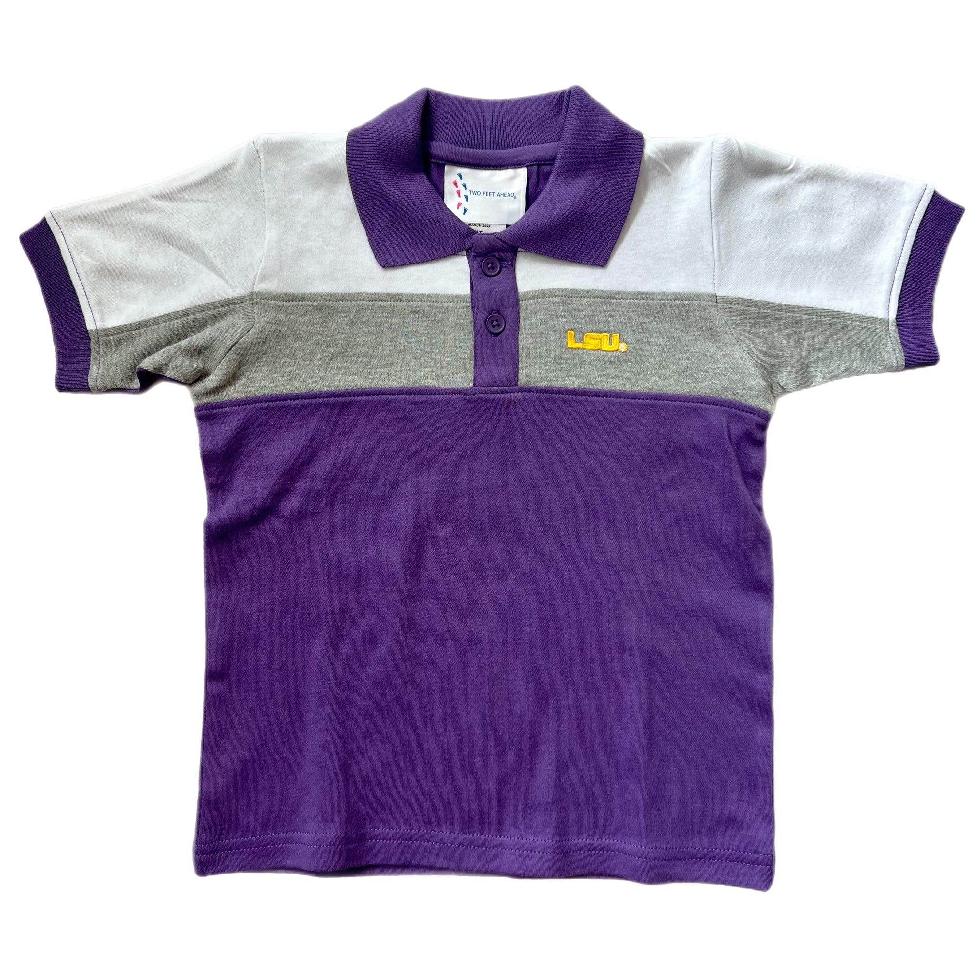 Color Block Polo Shirt | LSU Purple