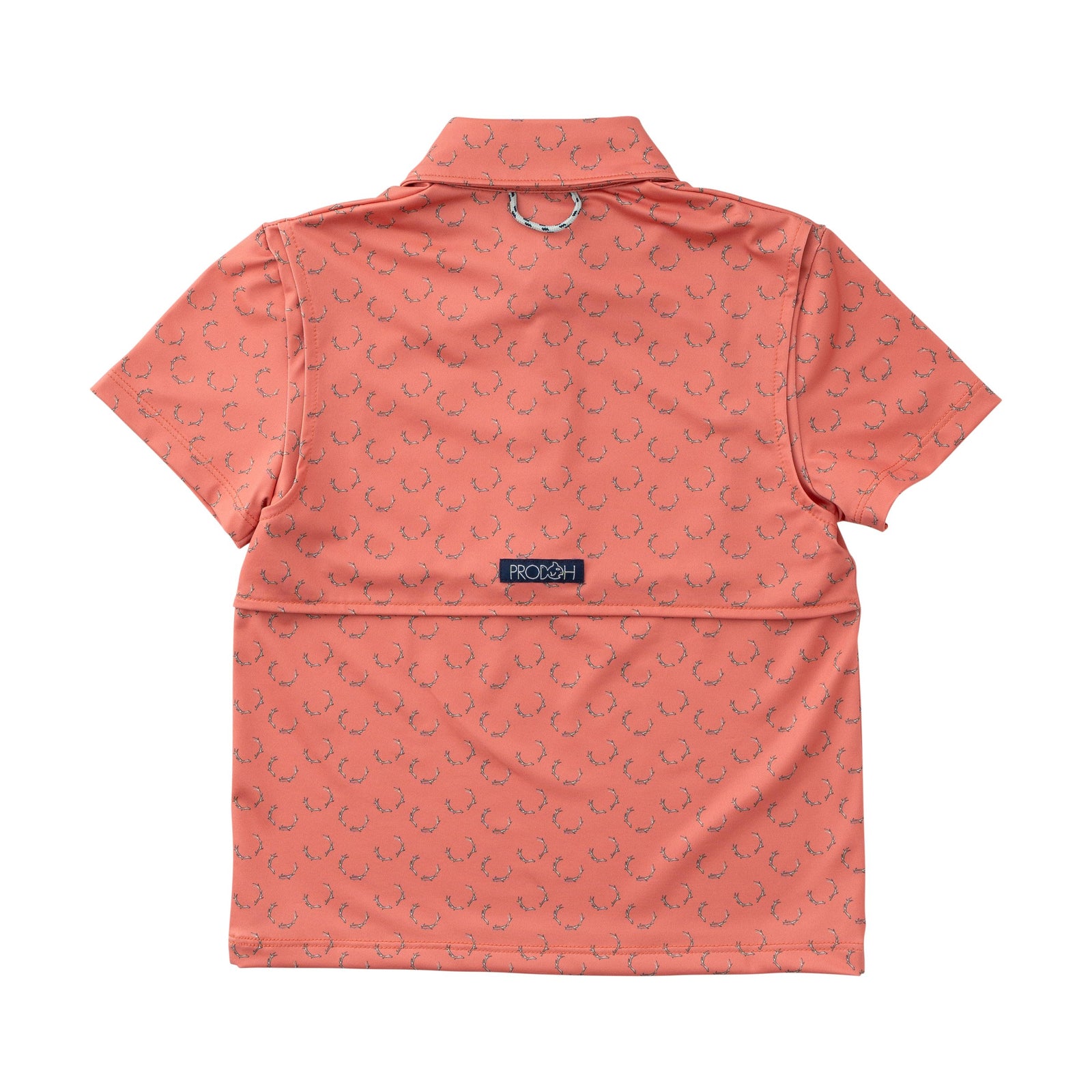 Short Sleeve Pro Performance Polo | Deer Antler Print on Orange