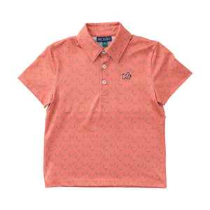 Short Sleeve Pro Performance Polo | Deer Antler Print on Orange