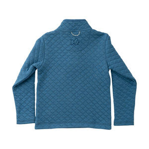 Quilted Zip Pullover | Copen Blue