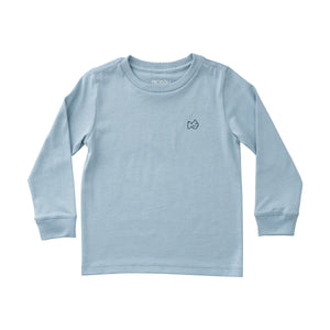 Long Sleeve Blue Gray Cotton T-shirt | Pumpkin Harvest Fall Festival