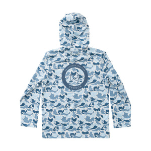 Pro Performance Hoodie T-shirt | Blue Break Point Camo with Logo