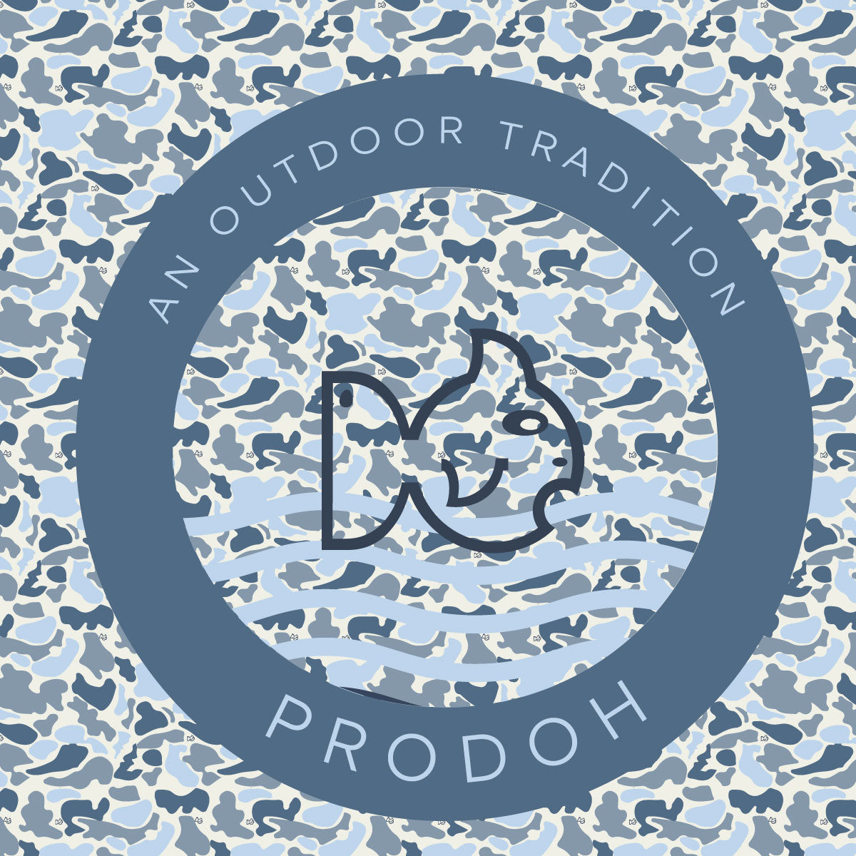 Pro Performance Hoodie T-shirt | Blue Break Point Camo with Logo