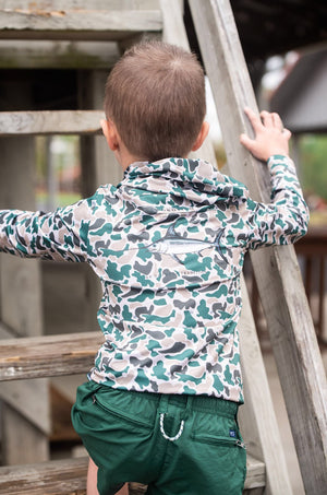 Pro Performance Hoodie T-shirt | Break Point Camo with Swordfish