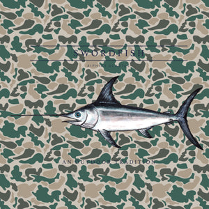 Pro Performance Hoodie T-shirt | Break Point Camo with Swordfish