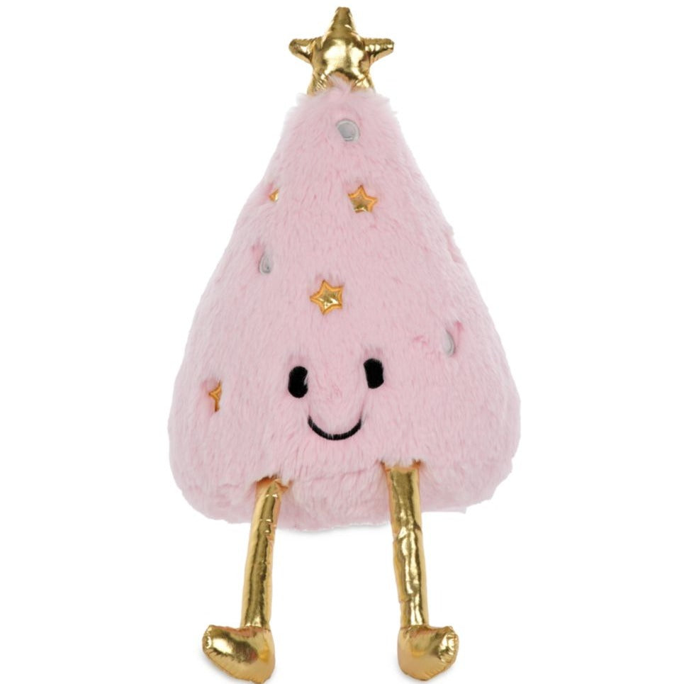 Sparkly Pink Christmas Tree Furry Plush