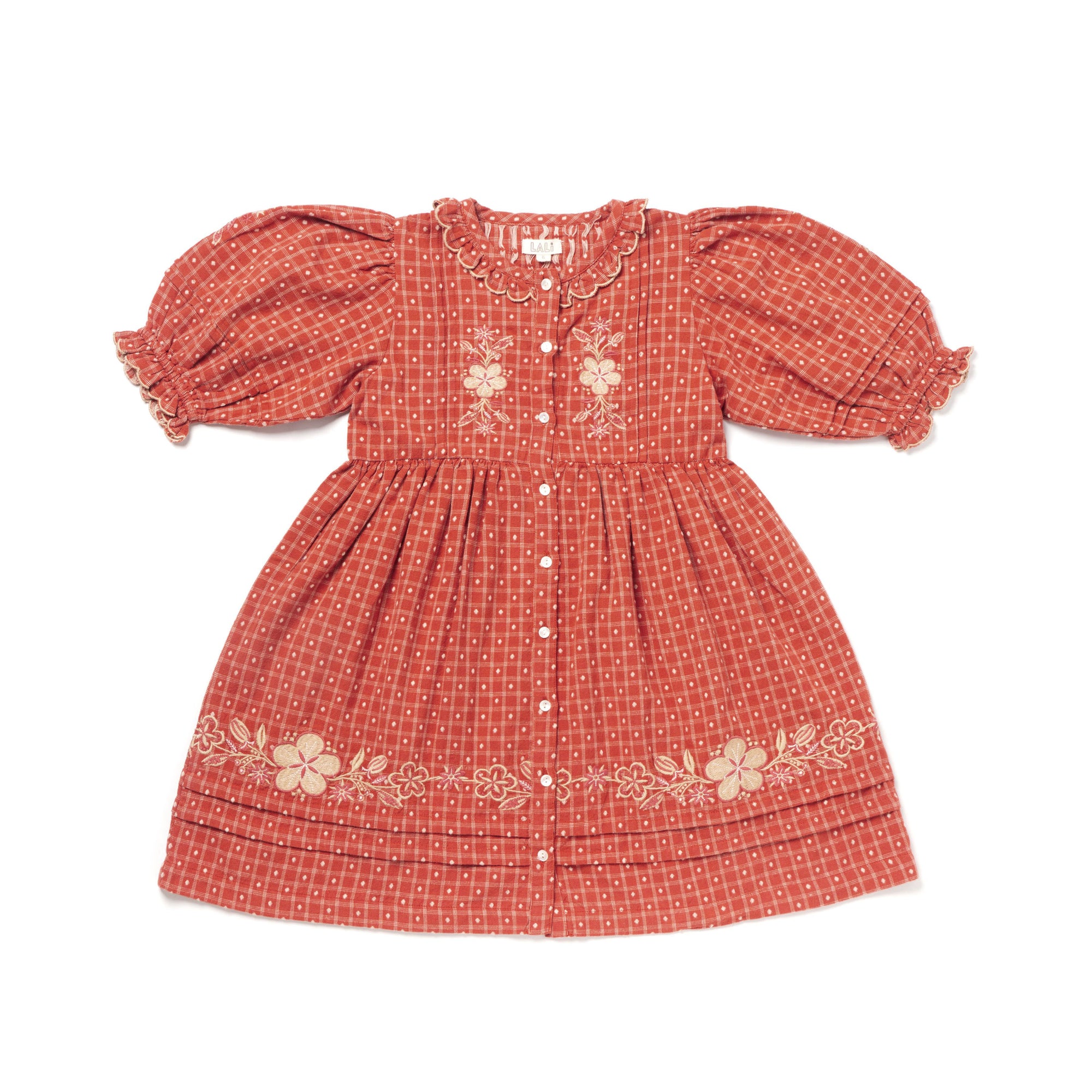 Ivy Dress | Auburn Yarn Dye with Embroidery
