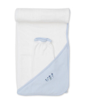 Hole in One Blue Hooded Towel with Mitt Set