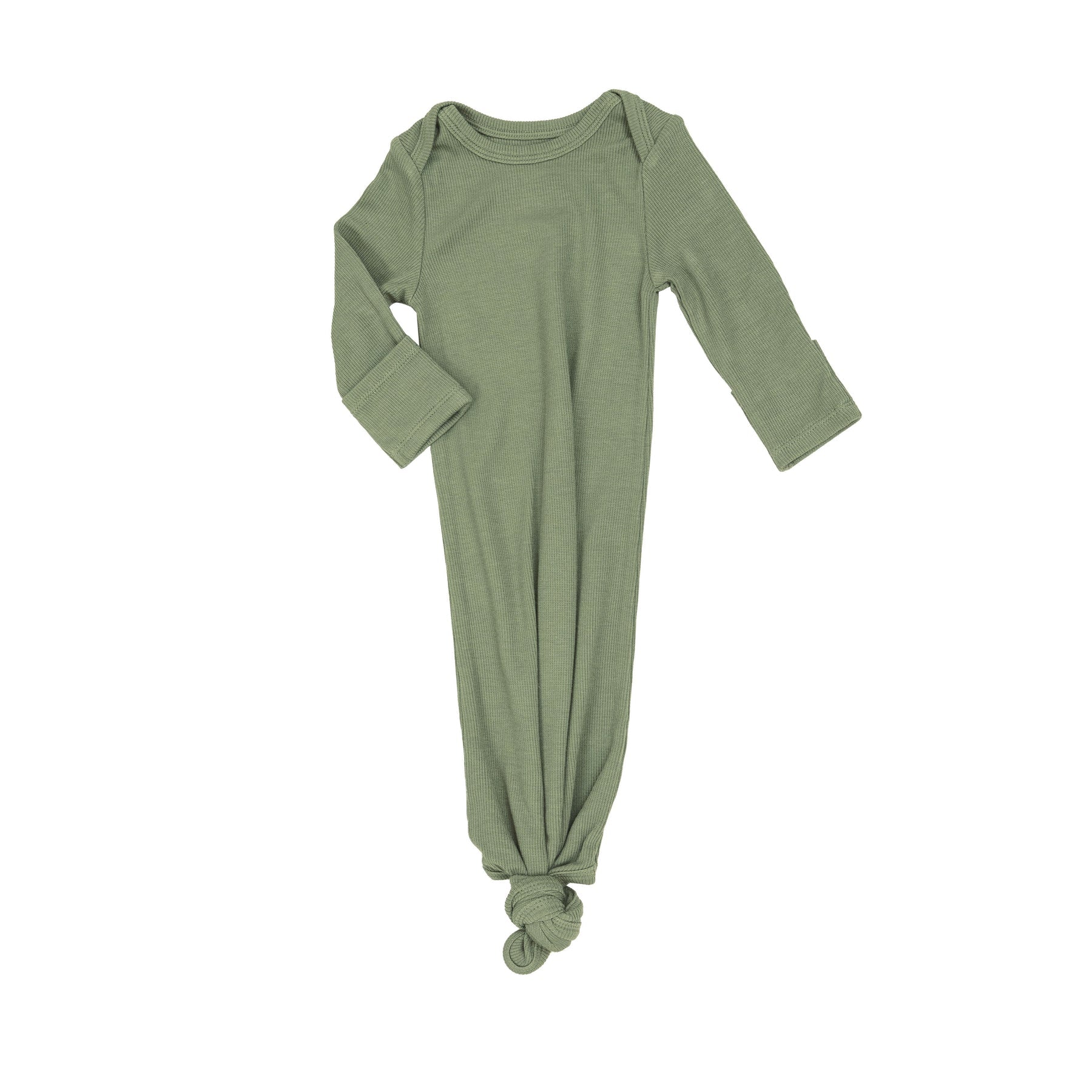 Oil Green Rib Modal Knotted Gown