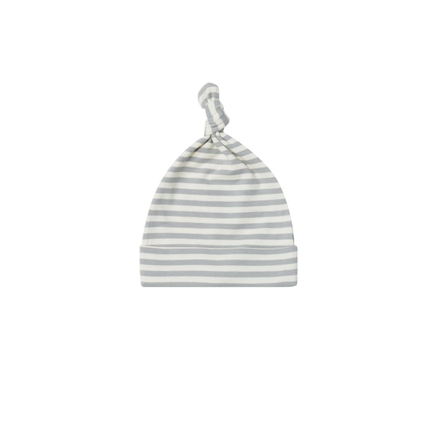 Knotted Baby Hat | Dusty Blue Stripe