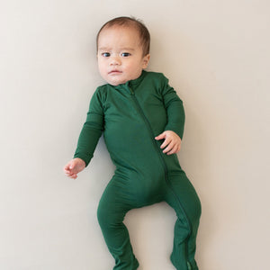 Bamboo Zippered Footie | Forest