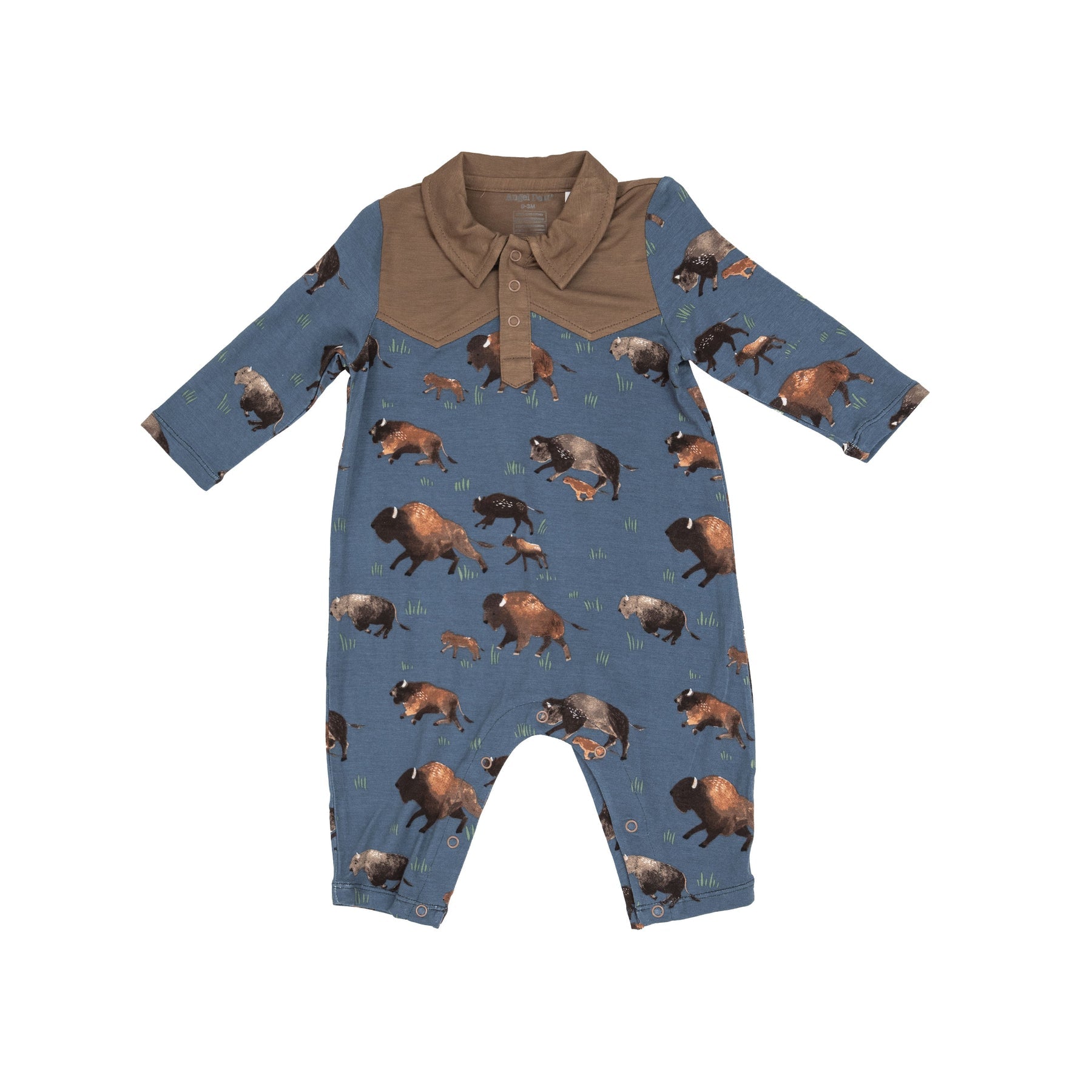 Bison Bamboo Long Sleeve Cowboy Polo Romper
