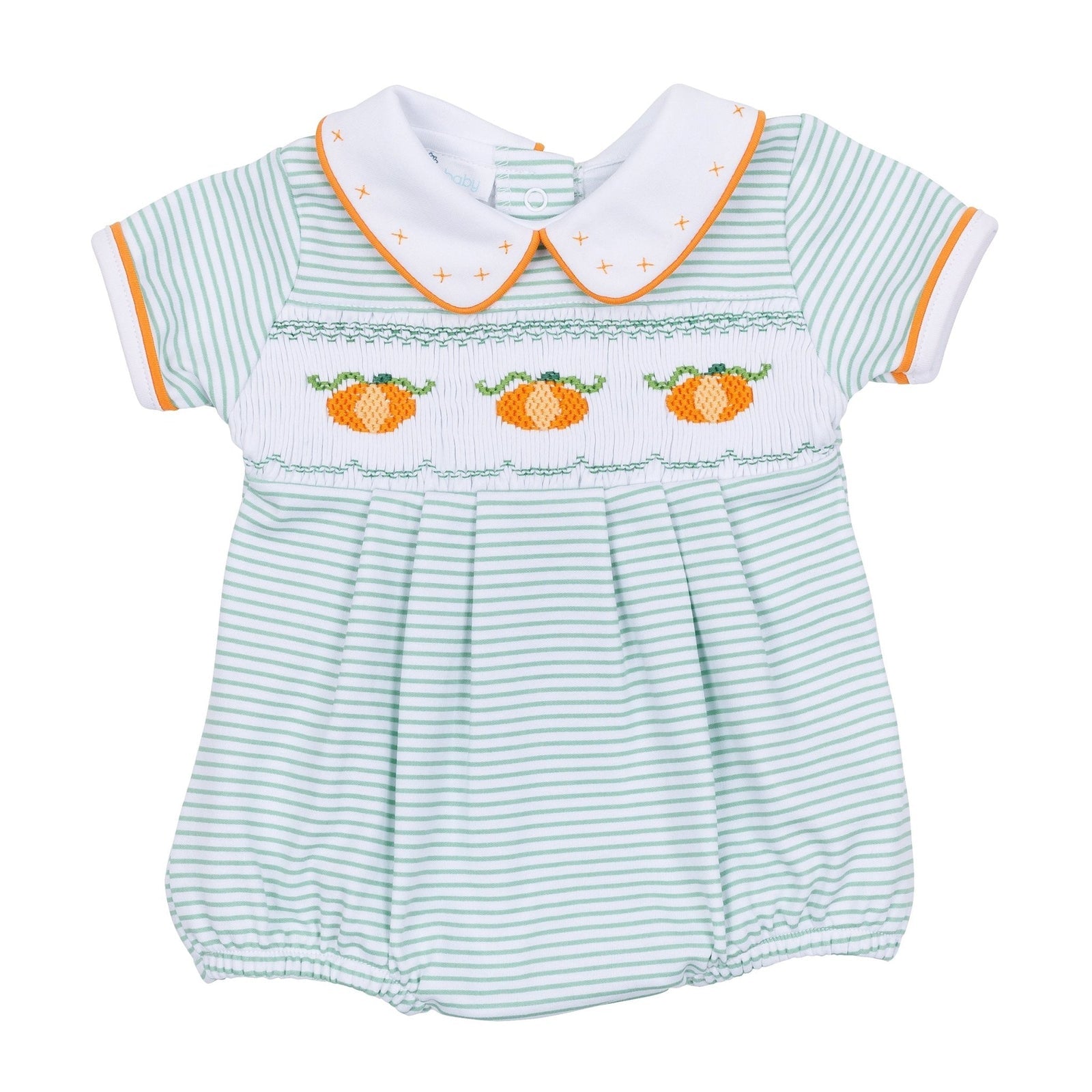 Lil' Pumpkin Classics Smocked Short Sleeve Boy Bubble