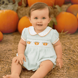 Lil' Pumpkin Classics Smocked Short Sleeve Girl Bubble