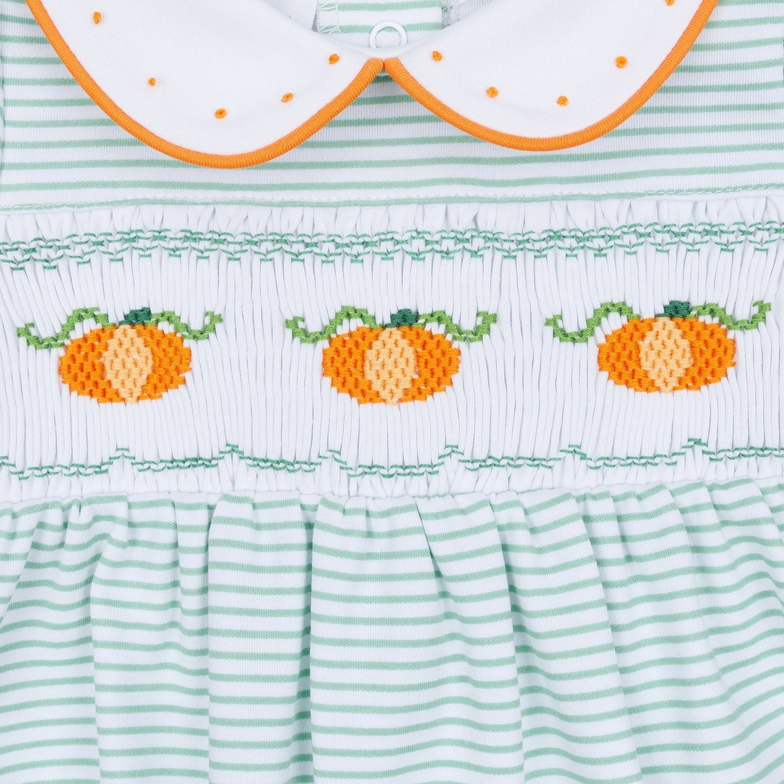 Lil' Pumpkin Classics Smocked Short Sleeve Girl Bubble