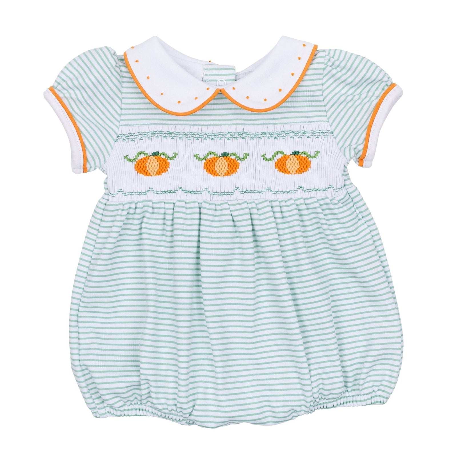 Lil' Pumpkin Classics Smocked Short Sleeve Girl Bubble