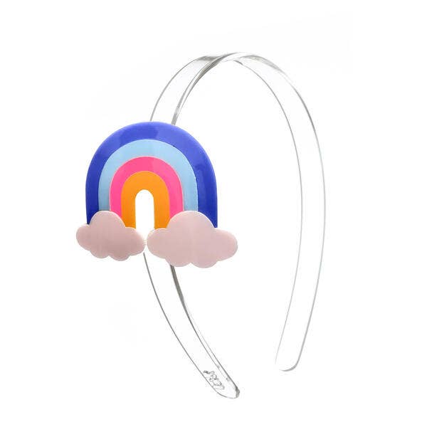 Rainbow and Clouds Acrylic Headband