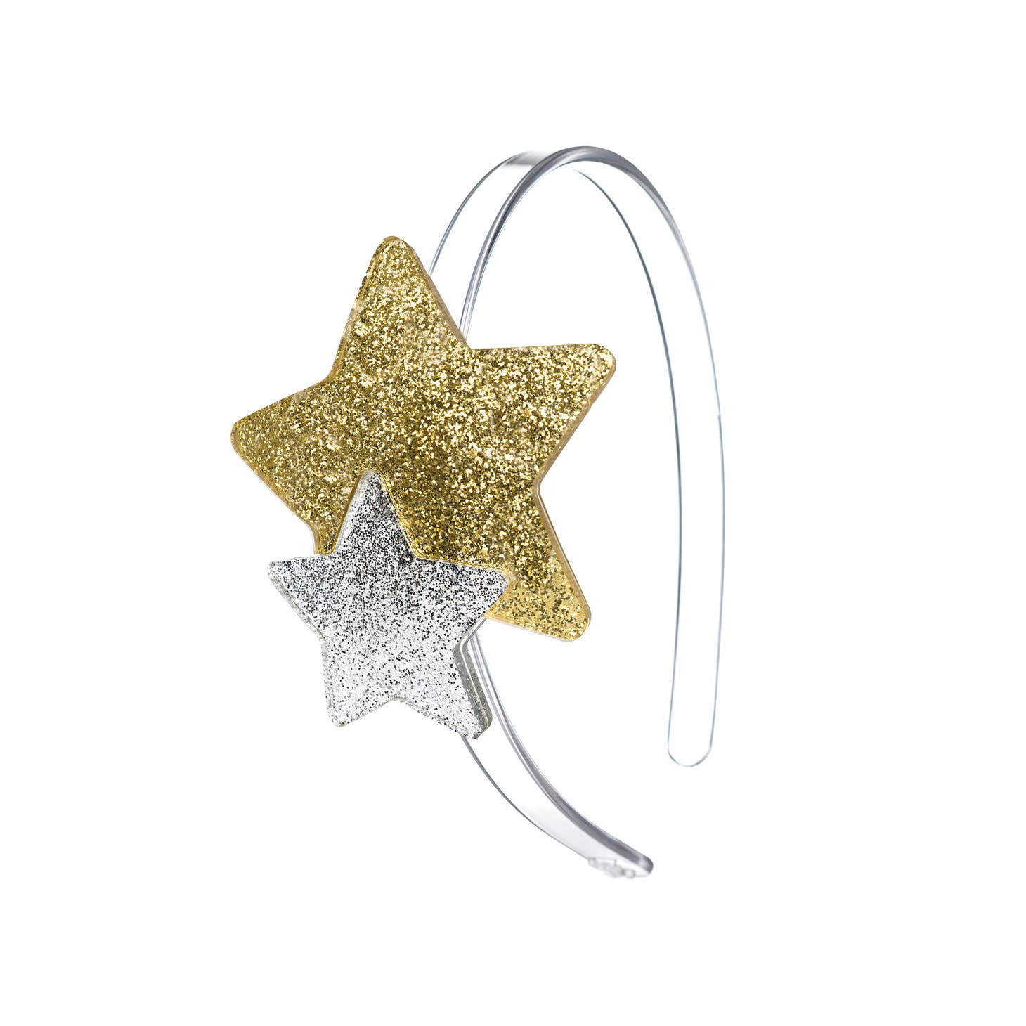 Stars Double Gold Silver Acrylic Headband