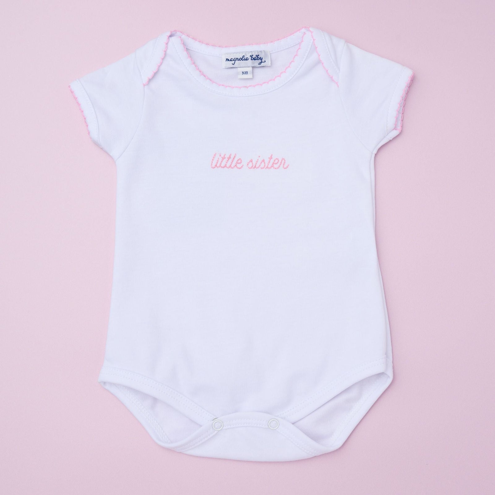 Little Sister Embroidered Short Sleeve Bodysuit