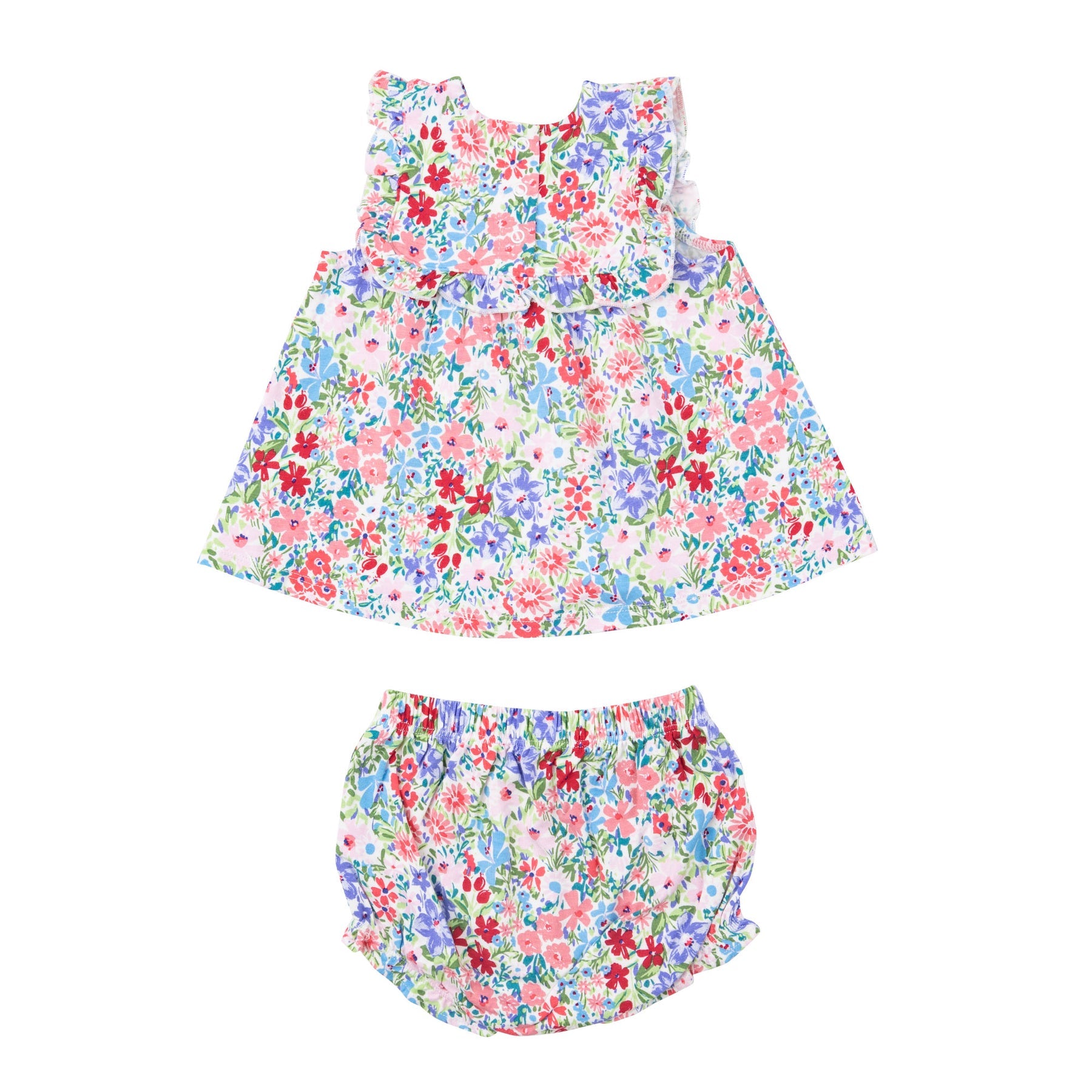 London Floral Bamboo Ruffle Top and Bloomer Set