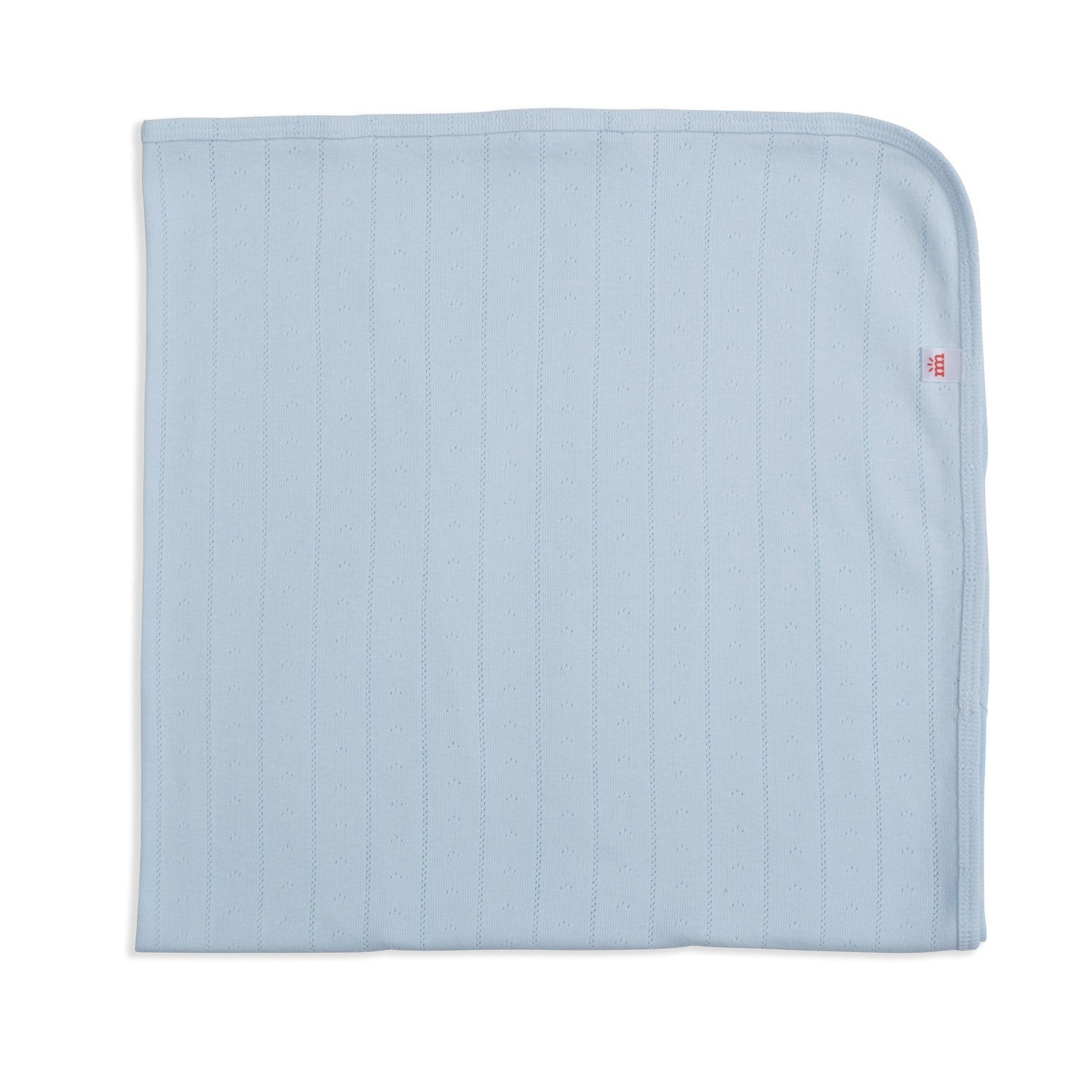 Loves Lines Blue Organic Cotton Pointelle Baby Blanket