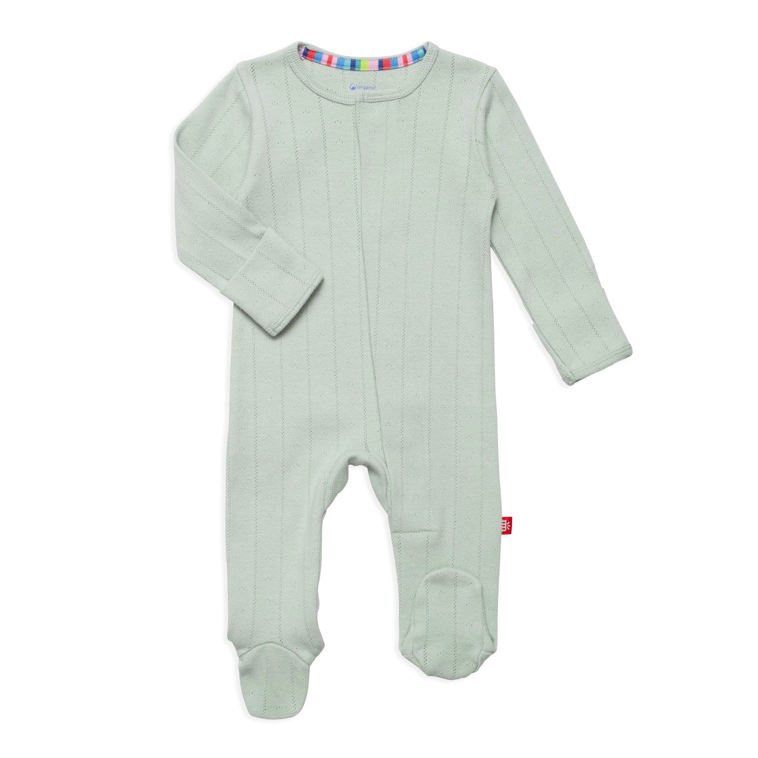 Love Lines Seagrass Organic Cotton Pointelle Magnetic Footie