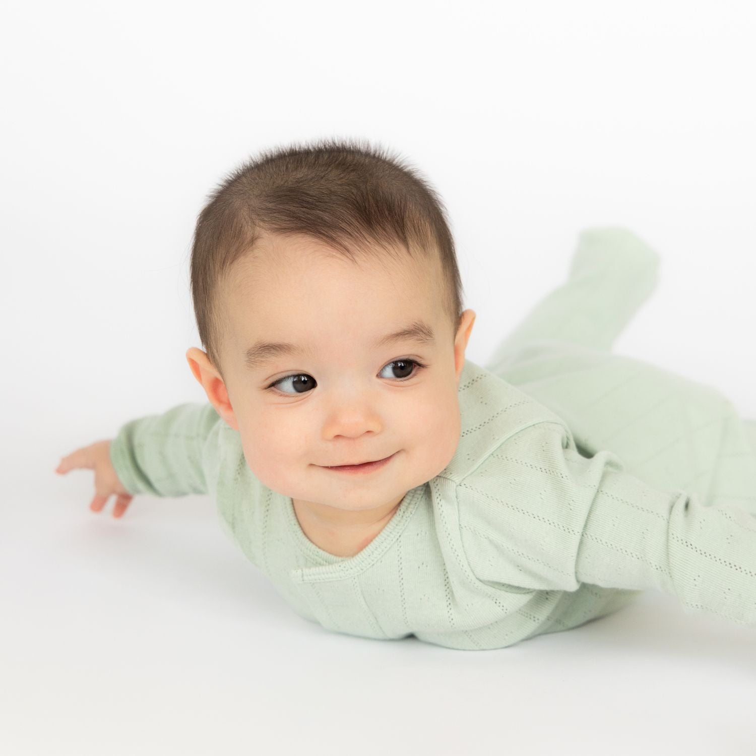 Love Lines Seagrass Organic Cotton Pointelle Magnetic Footie