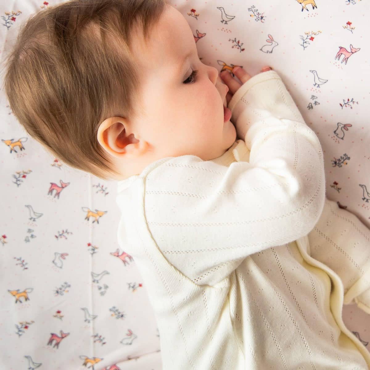 Love Lines Tofu Organic Cotton Pointelle Magnetic Footie