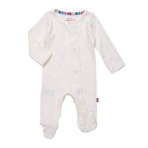 Love Lines Tofu Organic Cotton Pointelle Magnetic Footie