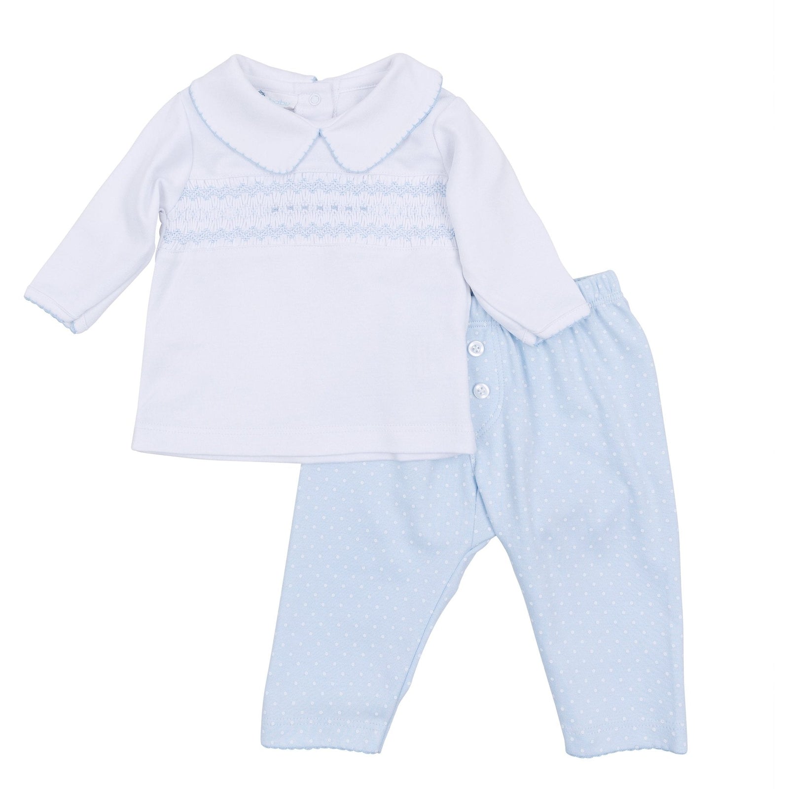 Luca's Smocked Collared Pant Set