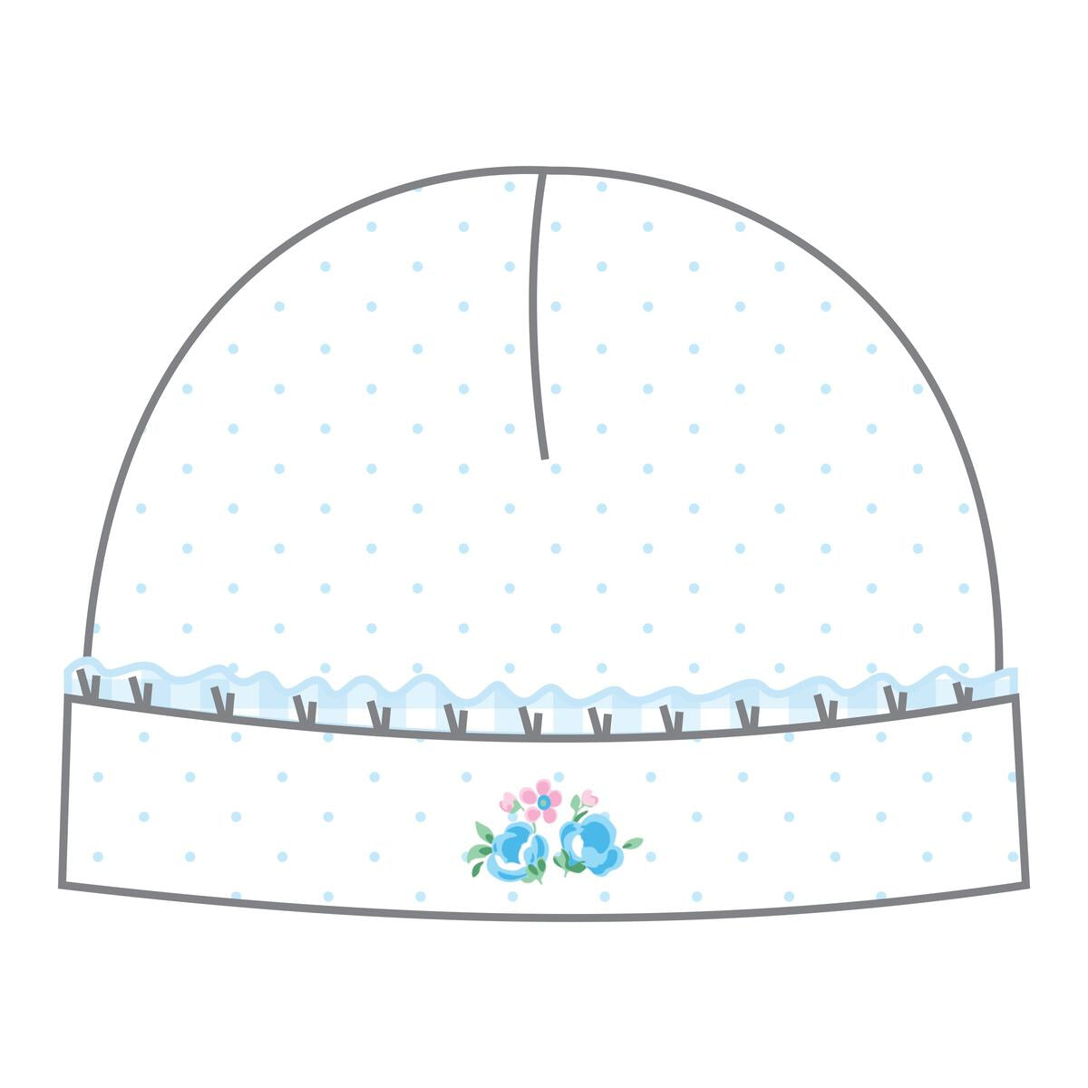Anna's Classics Embroidered Ruffle Hat
