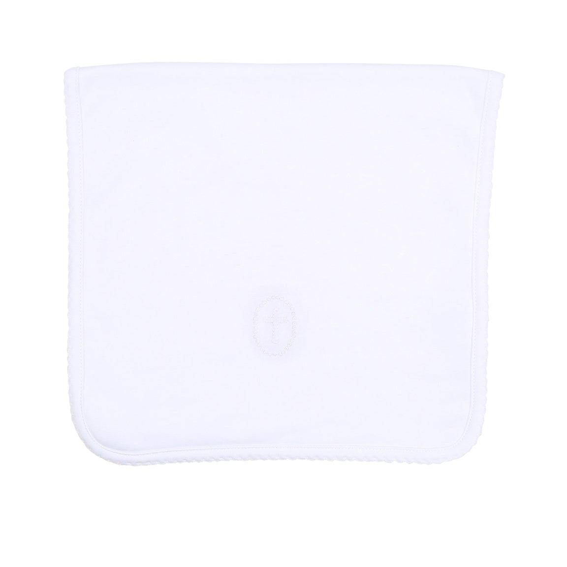Blessed Embroidered Burp Cloth | White