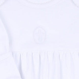 Blessed Embroidered Gathered Gown | White